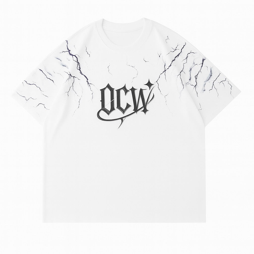 Ocean Vow™ Thunderstrike Oversized Tee | White Edition