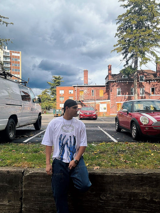 Ocean Vow™ Crowned in Thorns Oversized Tee | White Edition