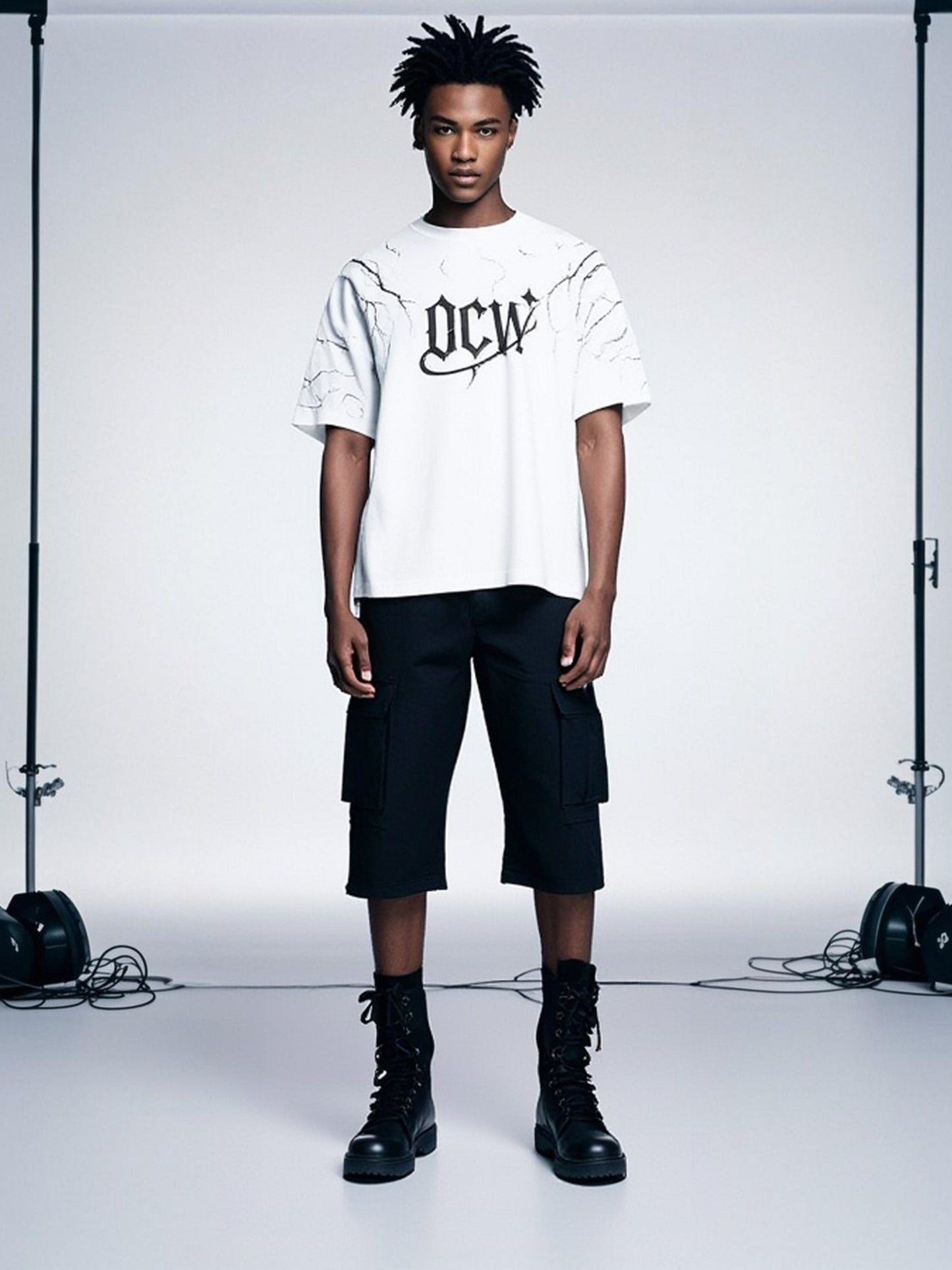 Ocean Vow™ Thunderstrike Oversized Tee | White Edition