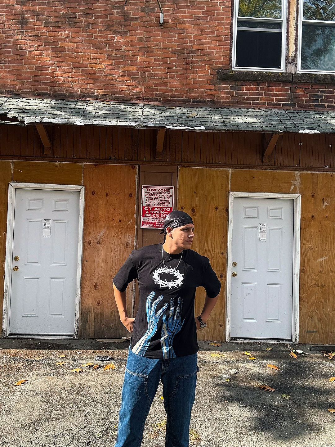 Ocean Vow™ Crowned in Thorns Oversized T-shirt | Textured High-Relief Streetwear