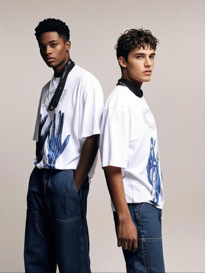 Ocean Vow™ Crowned in Thorns Oversized Tee | White Edition